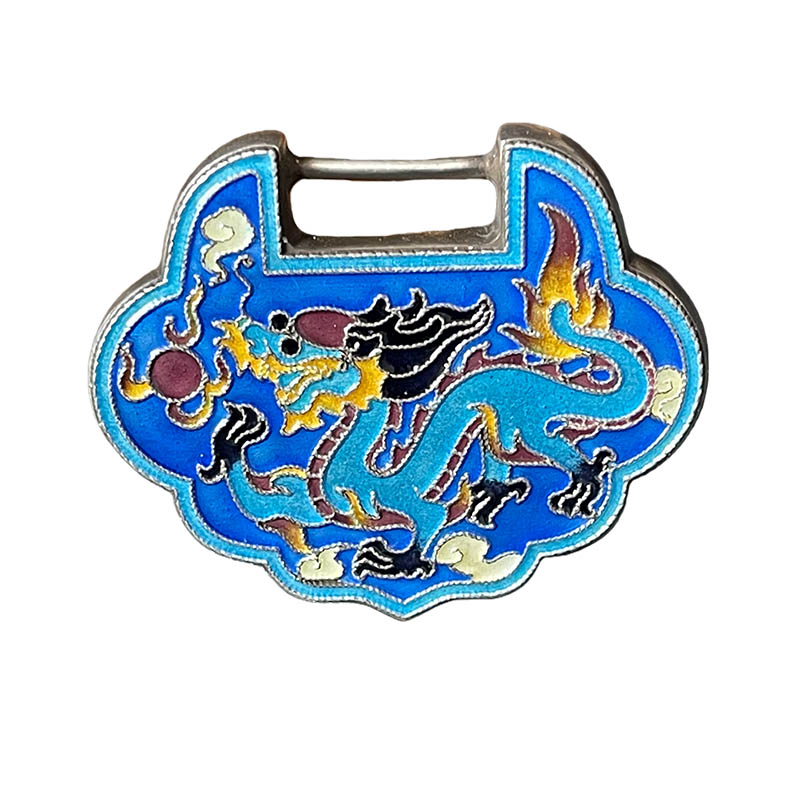 Phoenix & Qilin Cloisonné Silver Locket