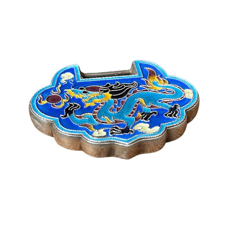 Phoenix & Qilin Cloisonné Silver Locket