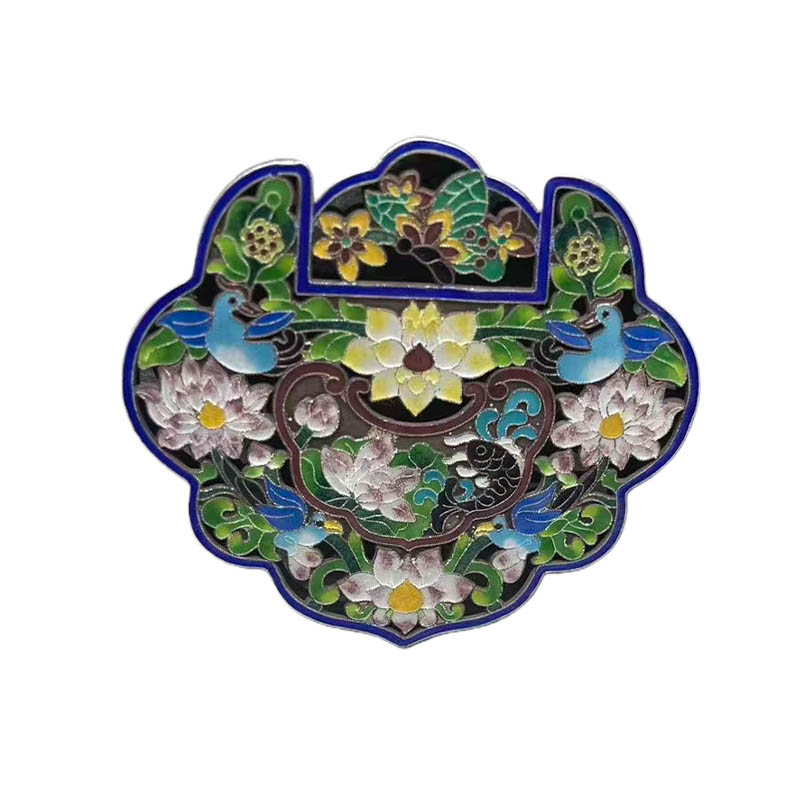 Floral Openwork Enamel Silver Locket