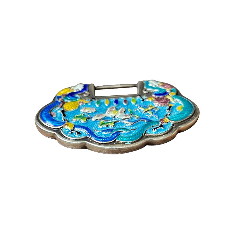 Twin Dragons Enamel Silver Locket