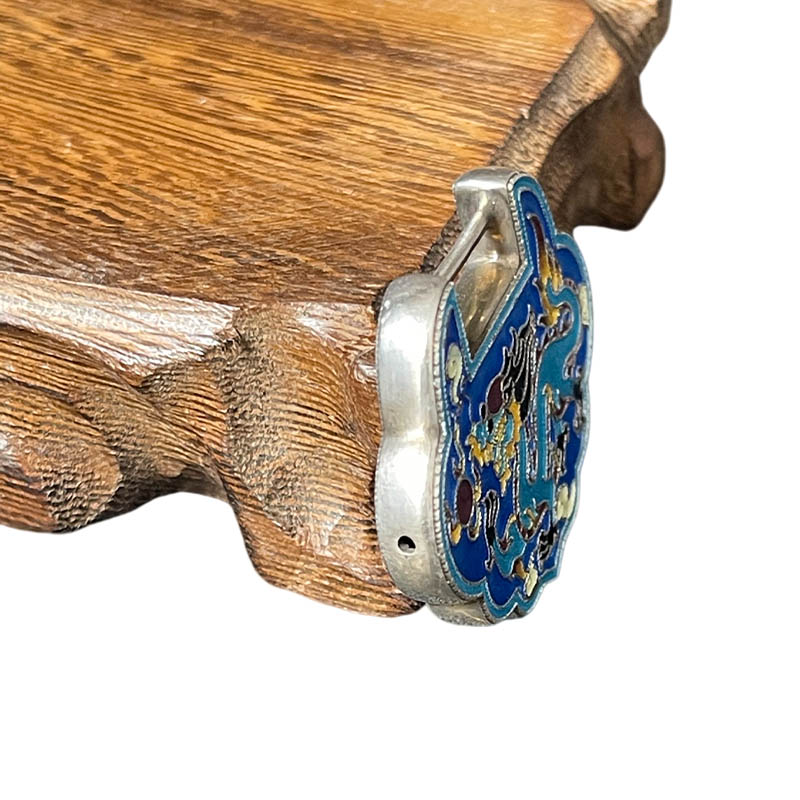 Phoenix & Qilin Cloisonné Silver Locket