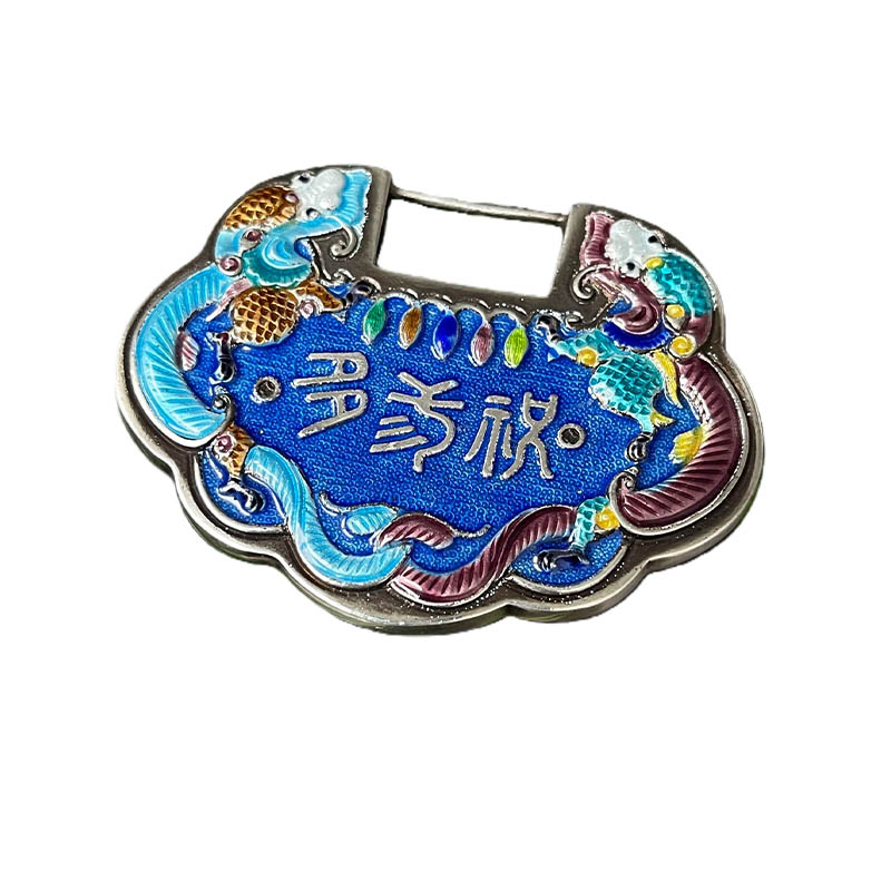 Twin Dragons Enamel Silver Locket