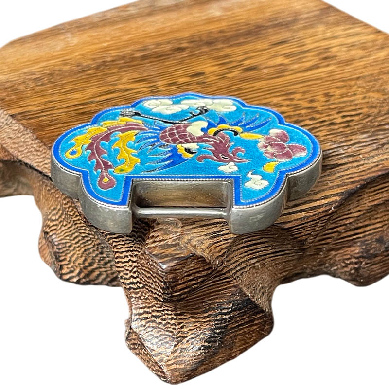 Phoenix & Qilin Cloisonné Silver Locket