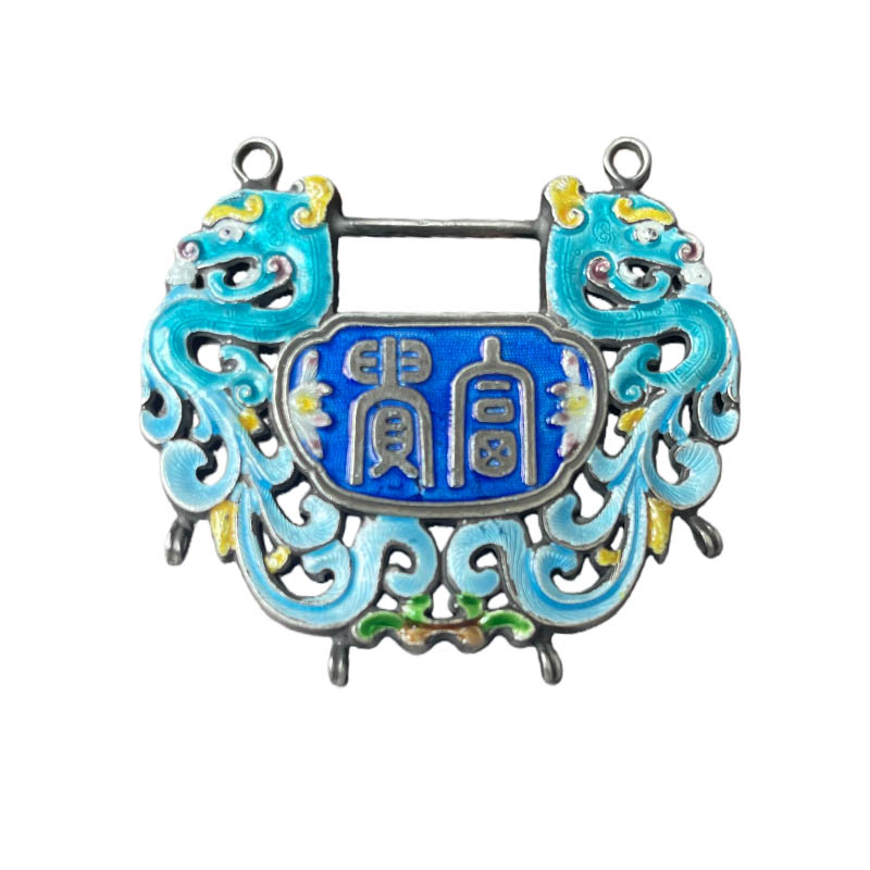 Peony Prosperity Openwork Enamel Silver Locket