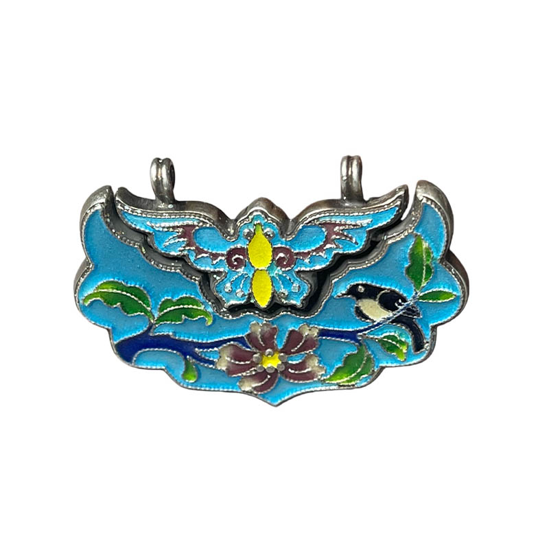 Swallow & Spring Motif Silver Locket