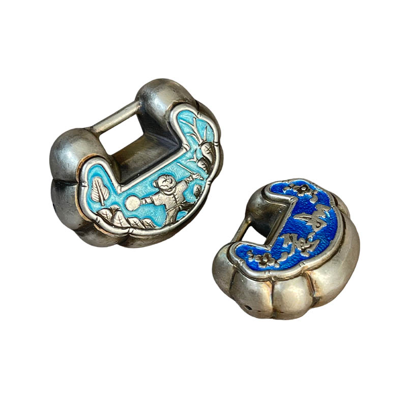 Ruyi Enamel Mini Silver Locket
