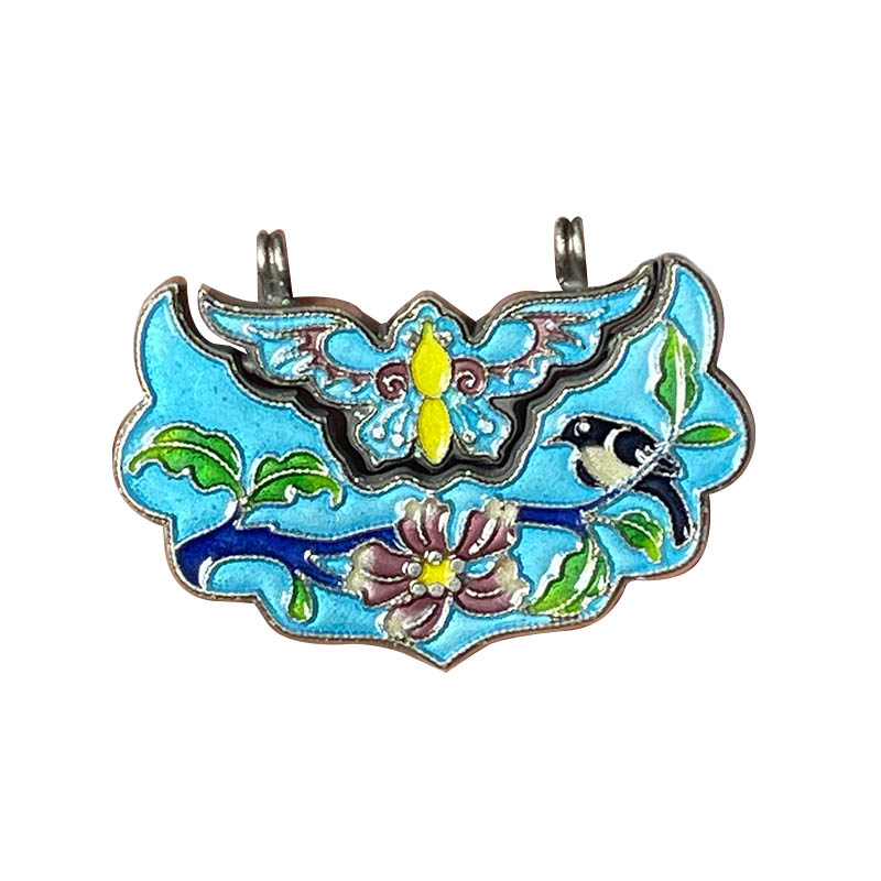 Swallow & Spring Motif Silver Locket