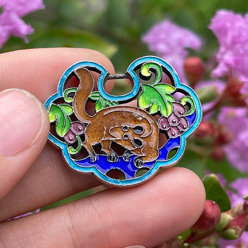 Squirrel Pattern Openwork Silver Locket