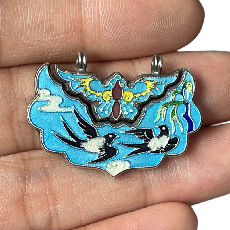 Swallows Returning Silver Locket