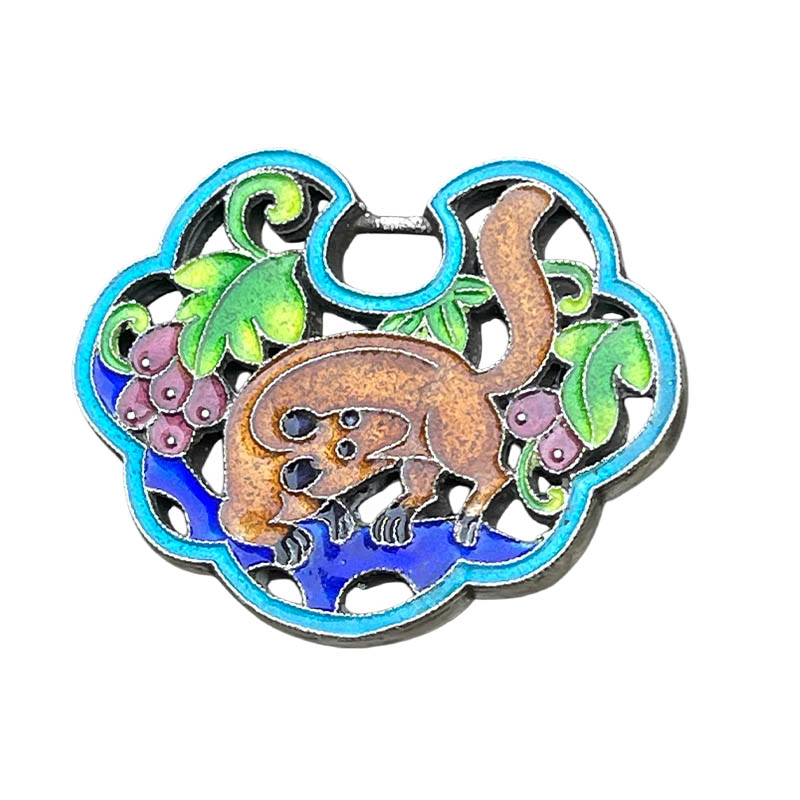 Squirrel Pattern Openwork Silver Locket