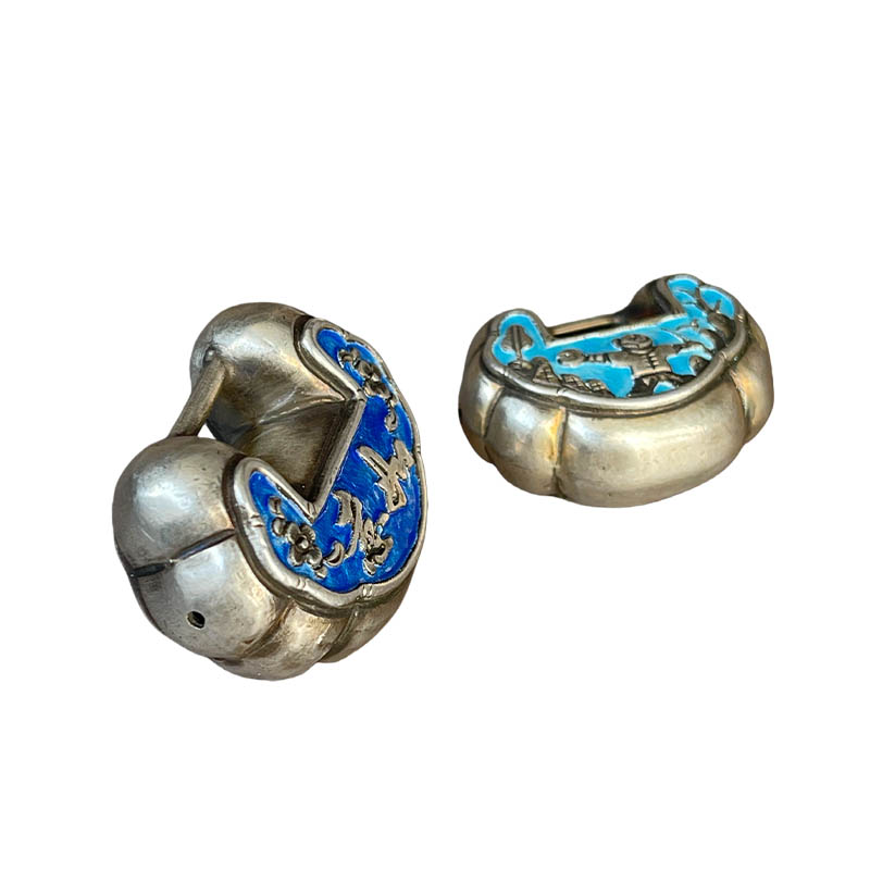 Ruyi Enamel Mini Silver Locket
