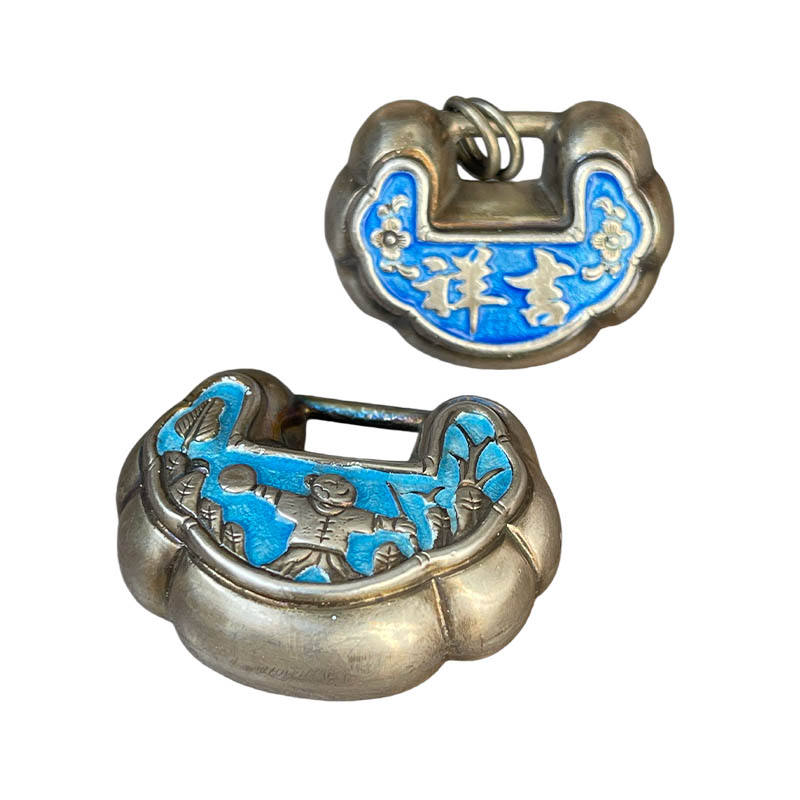 Good Fortune Enamel Mini Silver Locket