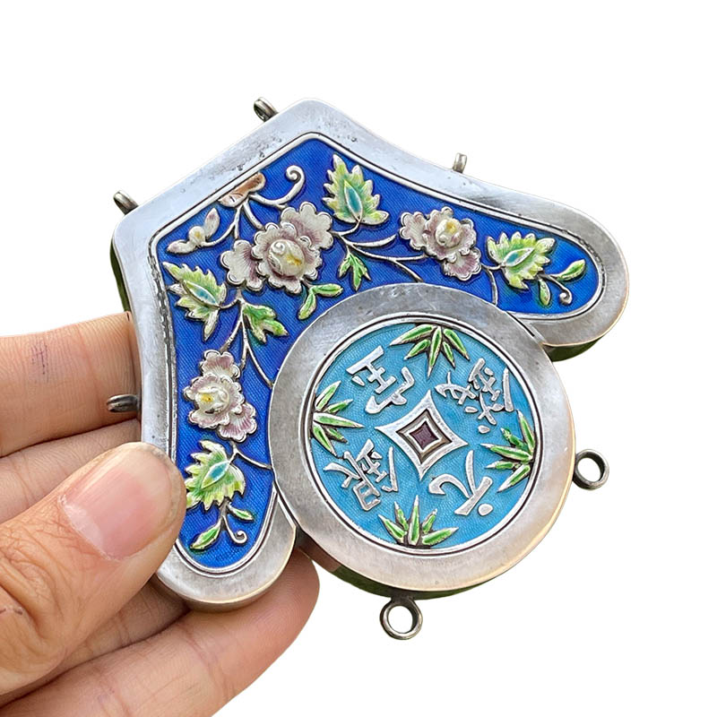 Ingot Enamel Silver Locket