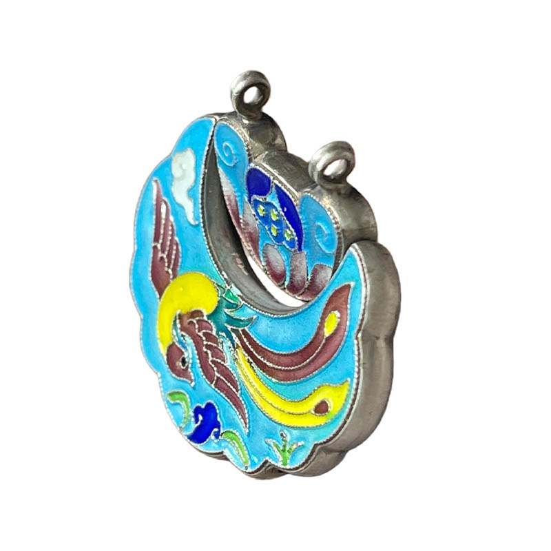 Double Fish Silver Locket
