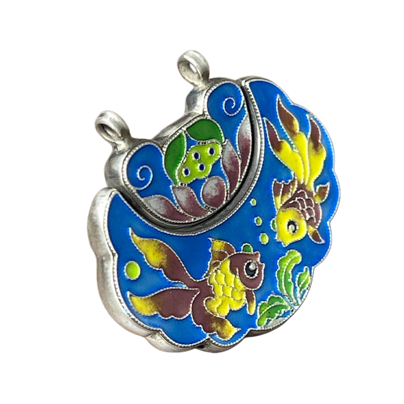 Double Fish Silver Locket
