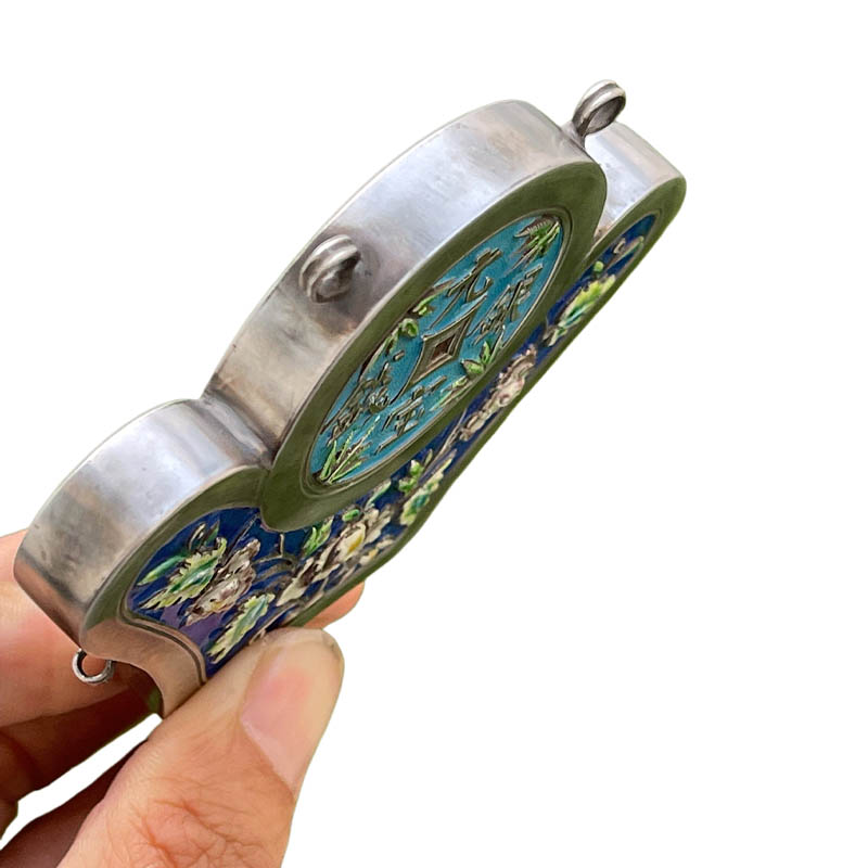 Ingot Enamel Silver Locket