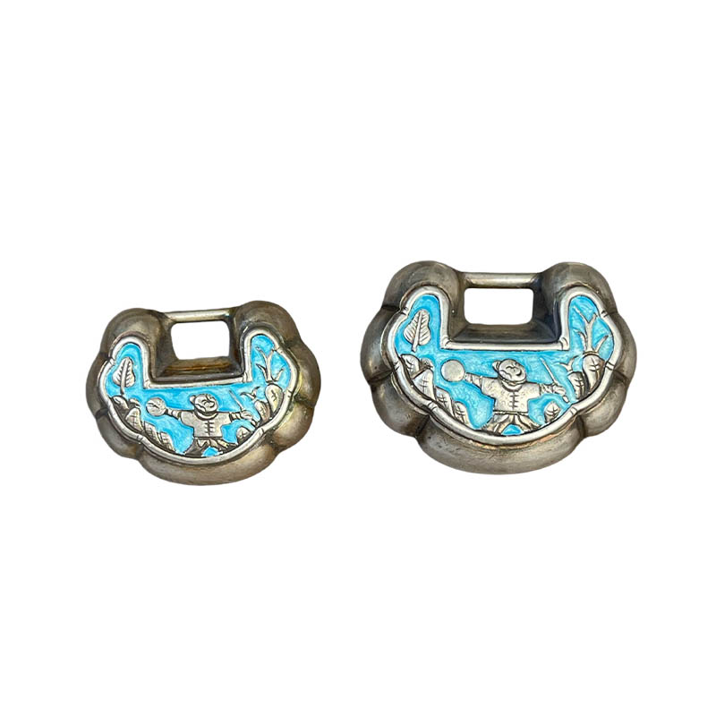Ruyi Enamel Mini Silver Locket