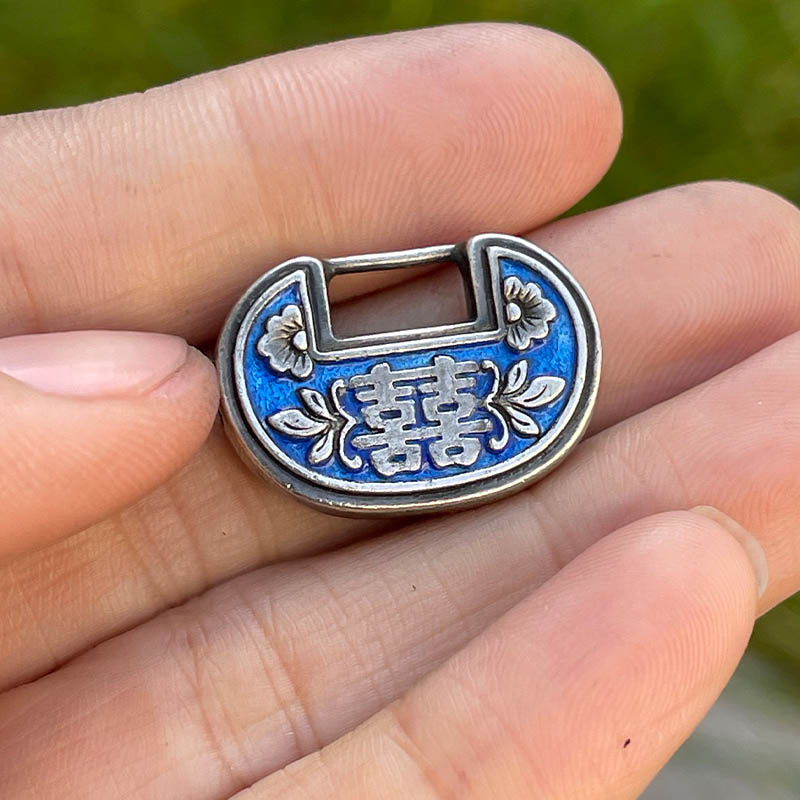 Vintage Magpie Perched on Plum Blossom Silver Locket