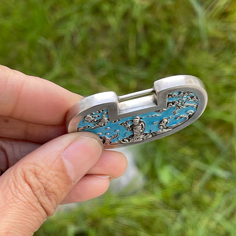 Vintage Figure Landscape Silver Locket