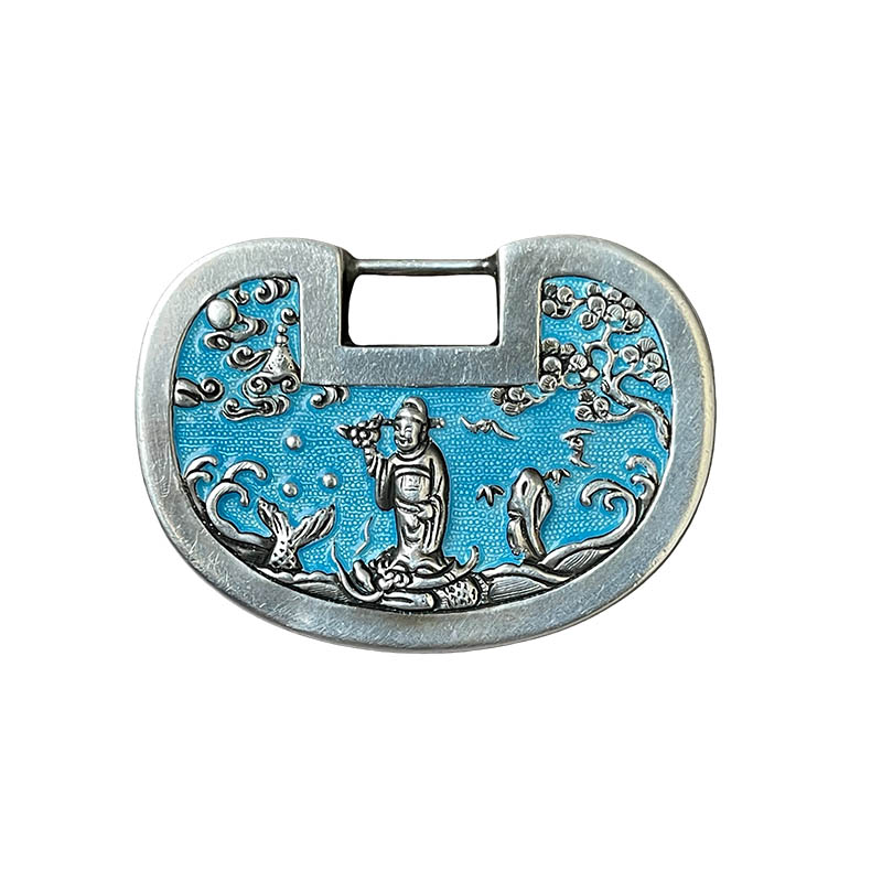 Vintage Figure Landscape Silver Locket