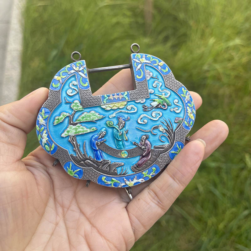 Phoenix Through Peony Enamel Silver Lock