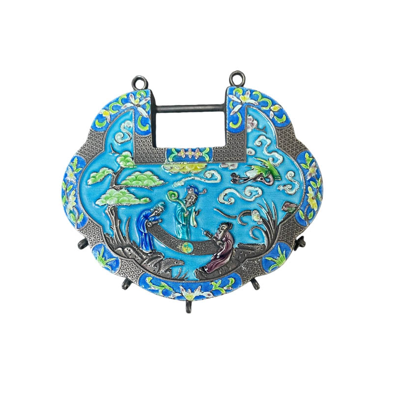 Phoenix Through Peony Enamel Silver Lock