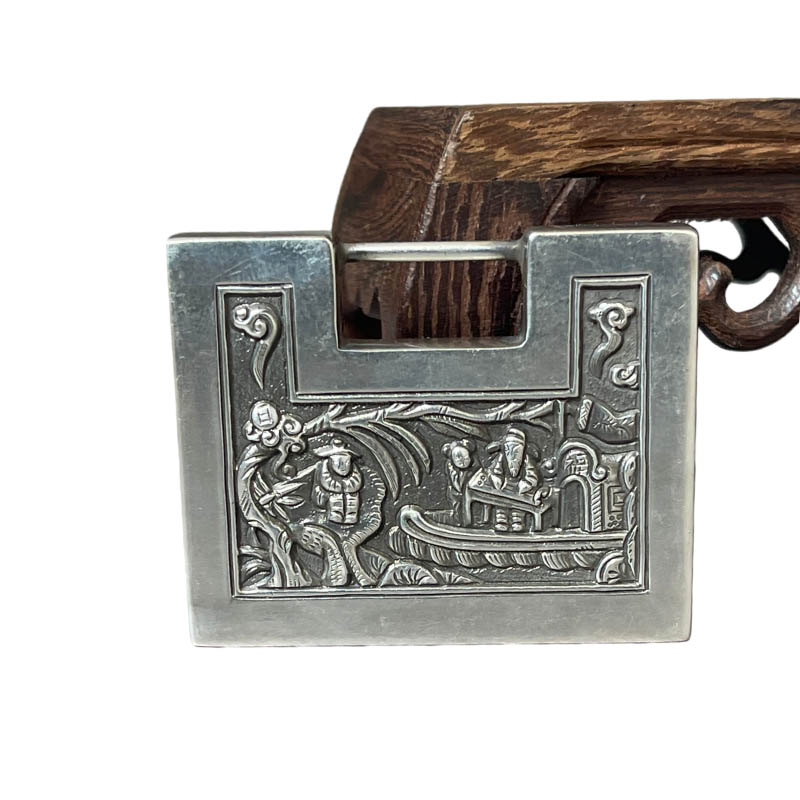 Fortune, Longevity, Health Enamel Silver Lock