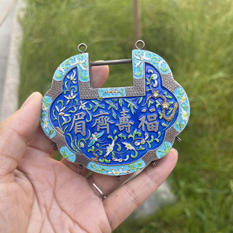 Phoenix Through Peony Enamel Silver Lock